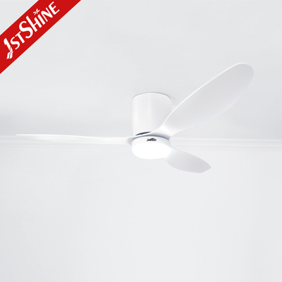 52" Plastic Ceiling Fan With Timer White Modern Low Profile Led Ceiling Fan