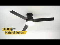 5 स्पीड रिमोट कंट्रोल सजावटी सीलिंग फैन एमडीएफ ब्लेड ब्लैक प्लास्टिक