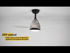 नीरव 110V 240V Dimmable एलईडी सीलिंग फैन 3 कलर चेंज लाइट के साथ