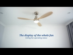 OEM स्मार्ट 110v सॉलिड वुड सीलिंग फैन कलर चेंजिंग एसी मोटर