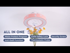 बच्चों की थीम के साथ फ्लश माउंट एलईडी सीलिंग फैन पिंक सीलिंग फैन, डीसी मोटर