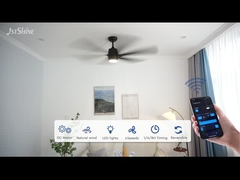 65 इंच बड़ा छत प्रशंसक उच्च हवा की मात्रा काले प्लास्टिक ब्लेड डीसी मोटर