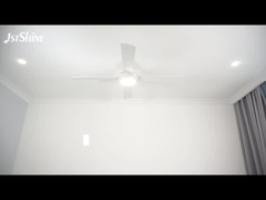 डीसी मोटर 6 स्पीड रिमोट कंट्रोल सफेद सीलिंग फैन 4 एमडीएफ ब्लेड के साथ