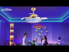 रंग बदलना 3000K होटल बेडरूम के लिए खिंचवाने योग्य छत पंखे प्रकाश