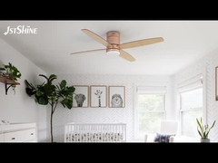 एलईडी कम प्रोफाइल बेडरूम के साथ दूरस्थ छत पंखे Mdf ब्लेड शांत डीसी मोटर