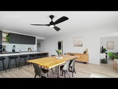 प्रकाश डीसी मोटर उच्च गति काले स्मार्ट प्रशंसक के साथ 2in1 छत प्रशंसक