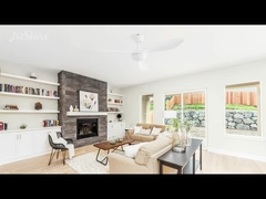 52 इंच का सफेद छत पंखे के साथ डिममेबल एलईडी लाइट और रिमोट कंट्रोल डीसी मोटर