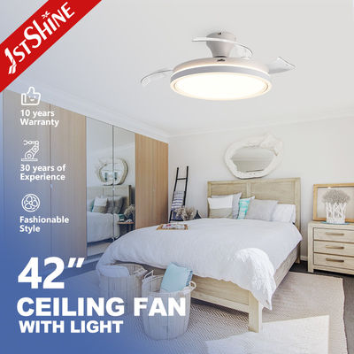 गुणवत्ता  Flush Mounted 42" Retractable Ceiling Fan Light DC Motor 6 Speed Remote Control कारखाना