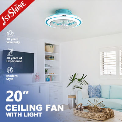 गुणवत्ता  Blue Modern 220V LED Ceiling Fan With Dimming LED Light And Remote Control कारखाना