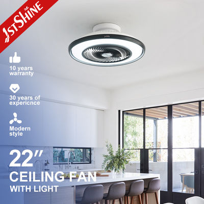 गुणवत्ता  22 Inches Flush Mount Led Bladeless Ceiling Fan Low Profile Dimming Light कारखाना