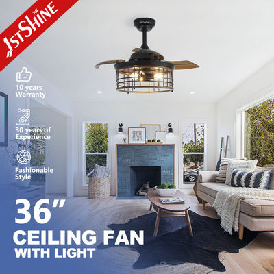 अच्छी कीमत 36 इंच इंडोर स्टील केज E27*3 बल्ब एलईडी अदृश्य छत प्रशंसक ऑनलाइन