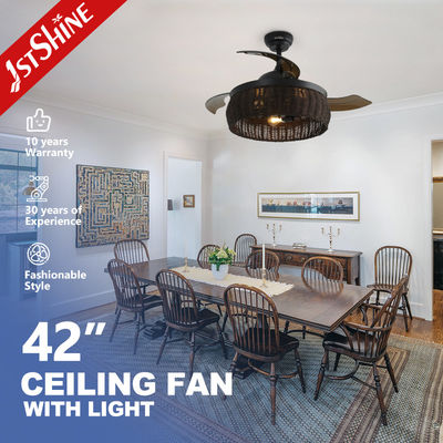 अच्छी कीमत रिमोट कंट्रोल केज्ड लाइट सीलिंग फैन, डेकोरेटिव एलईडी सीलिंग फैन ऑनलाइन